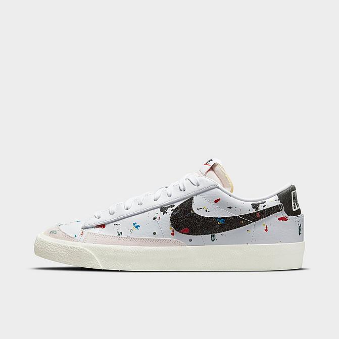 Right view of Nike Blazer Low '77 Paint Splatter Casual Shoes in White/White/Sail/Black Click to zoom