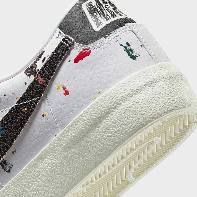 Front view of Nike Blazer Low '77 Paint Splatter Casual Shoes in White/White/Sail/Black Click to zoom