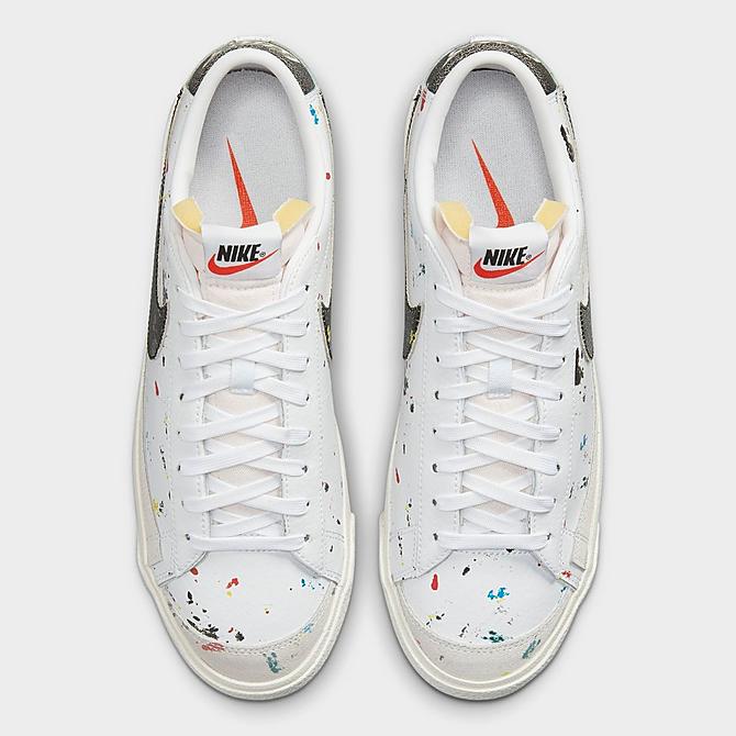 Back view of Nike Blazer Low '77 Paint Splatter Casual Shoes in White/White/Sail/Black Click to zoom