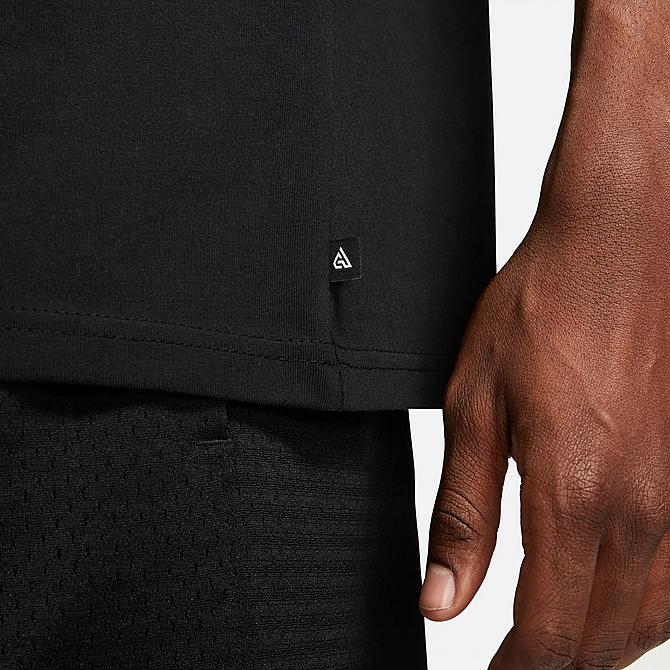 On Model 5 view of Men's Nike Giannis Freak Short-Sleeve T-Shirt in Black Click to zoom
