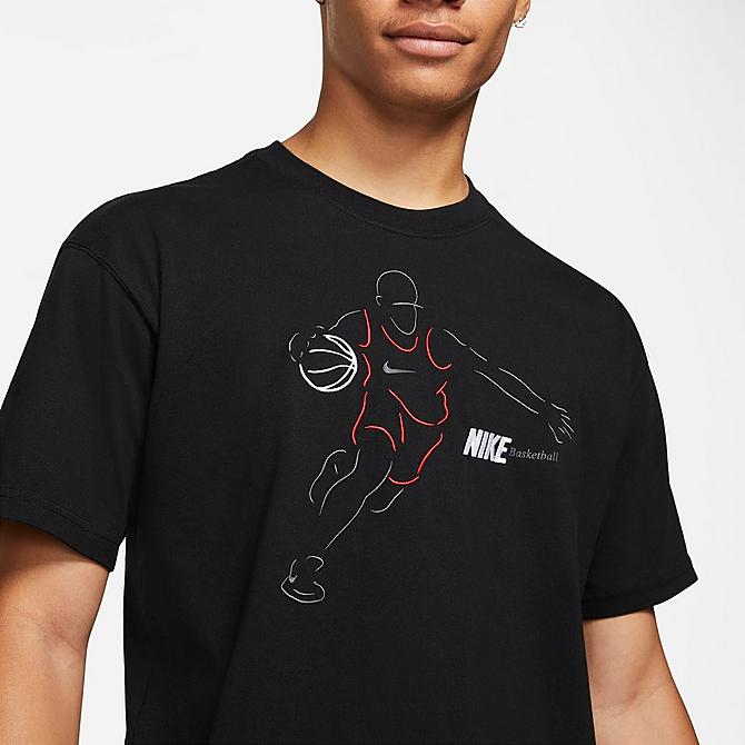 Back Right view of Men's Nike Basketball Player Graphic T-Shirt in Black Click to zoom