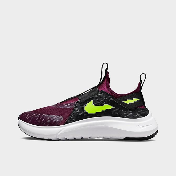 Right view of Big Kids' Nike Flex Plus SE Road Running Shoes in Sangria/Black/White/Volt Click to zoom