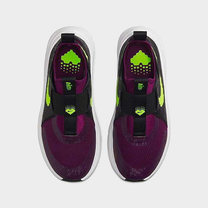 Back view of Big Kids' Nike Flex Plus SE Road Running Shoes in Sangria/Black/White/Volt Click to zoom
