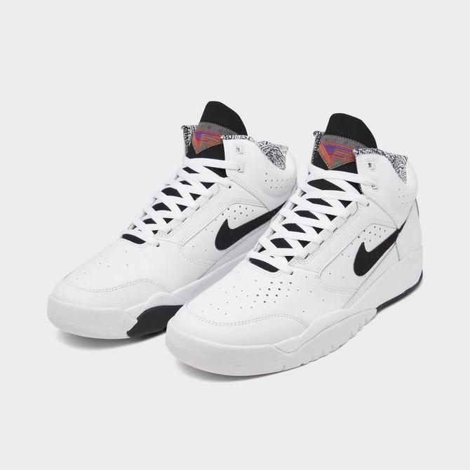 nike air flight lite mid white black