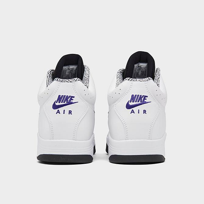 Left view of Men's Nike Air Flight Lite Mid Casual Shoes in White/Black Click to zoom