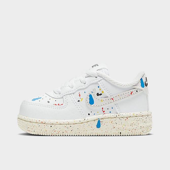 Right view of Kids' Toddler Nike Air Force 1 Paint Splatter Casual Shoes in White/Sail/White/White Click to zoom