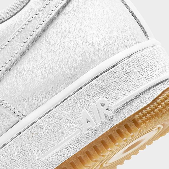 Front view of Men's Nike Air Force 1 '07 Gum Casual Shoes in White/White/Gum Light Brown Click to zoom