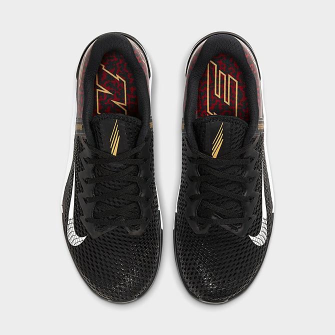 Back view of Men's Nike Metcon 6 Training Shoes in Black/Solar Flare/Dark Cayenne/White Click to zoom