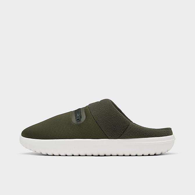Right view of Men's Nike Burrow Slippers in Cargo Khaki/Sequoia/Summit White/Volt Click to zoom