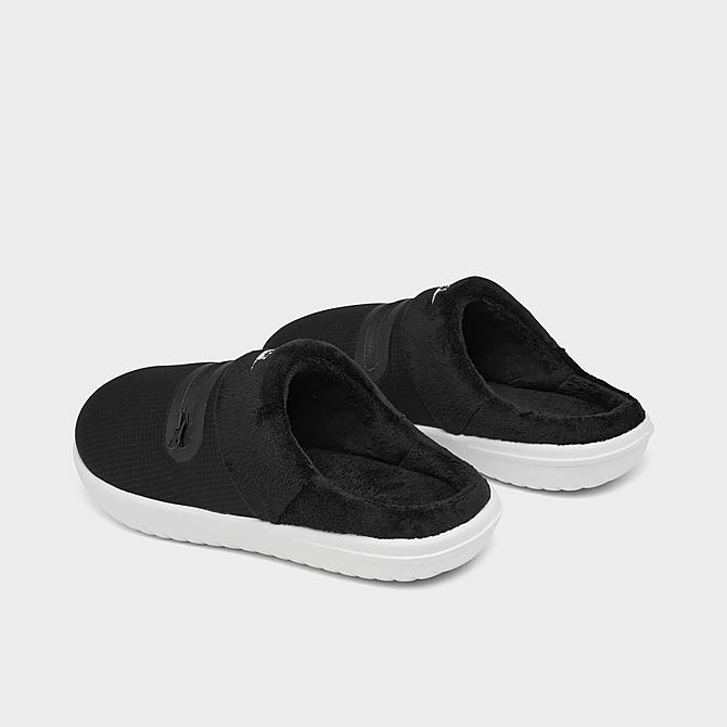 Left view of Women's Nike Burrow Casual Slippers in Black/White Click to zoom