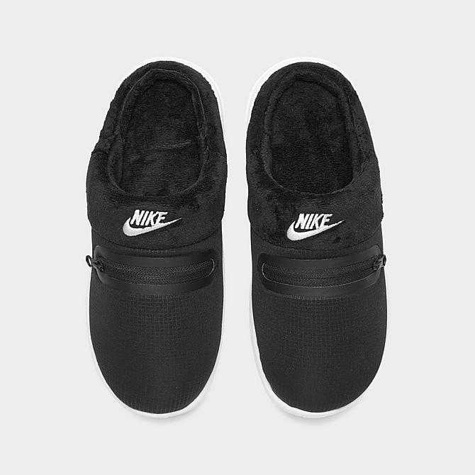 Back view of Women's Nike Burrow Casual Slippers in Black/White Click to zoom