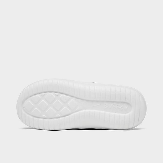 Bottom view of Women's Nike Burrow Casual Slippers in Black/White Click to zoom