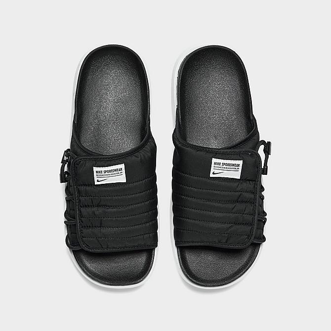 Back view of Men's Nike Asuna 2 Slide Sandals in Black/Black/Dark Grey/White Click to zoom