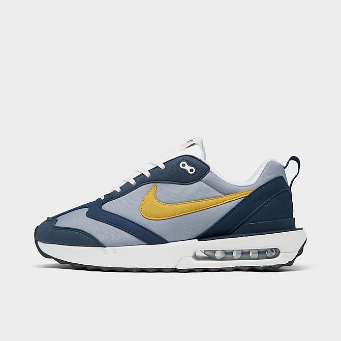 Right view of Men's Nike Air Max Dawn Next Nature Casual Shoes in Particle Grey/Dark Citron/Armory Navy/Light Bone/Black/Total Orange Click to zoom