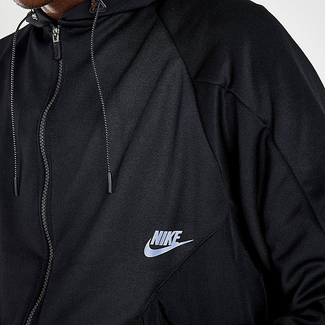On Model 5 view of Men's Nike Air Max Full-Zip Hoodie in Black Click to zoom