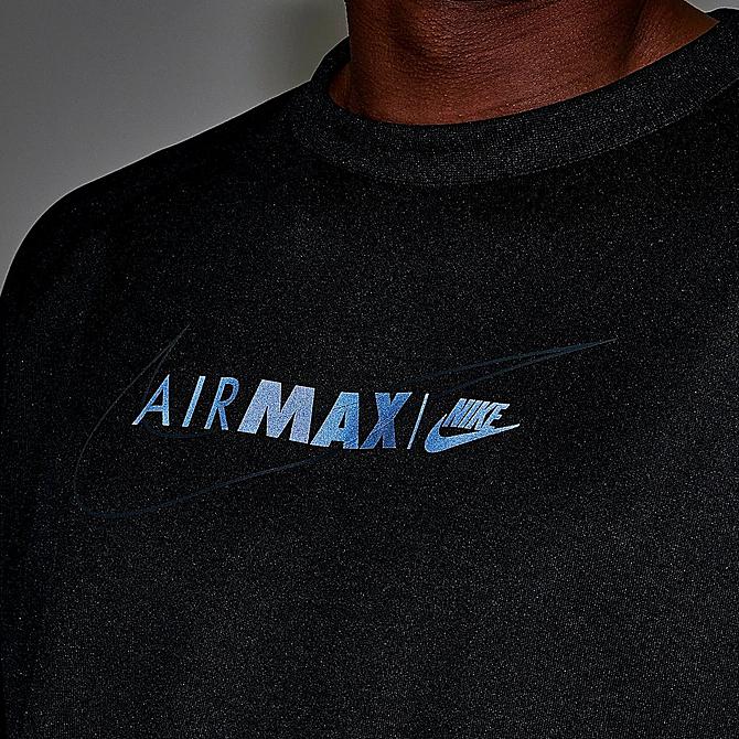 On Model 6 view of Men's Nike Air Max Pullover Sweatshirt in Black/Black/Black Click to zoom