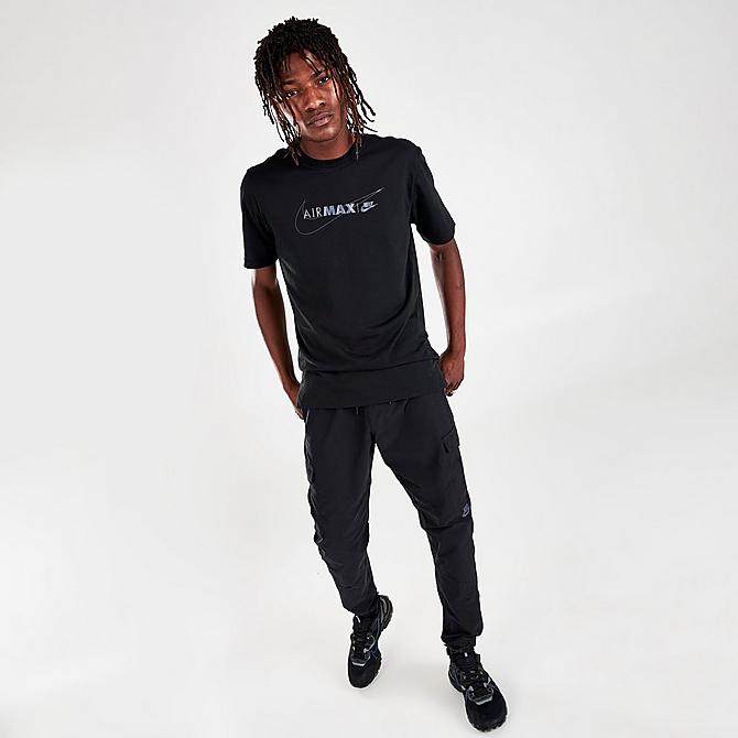 Front Three Quarter view of Men's Nike Sportswear Air Max T-Shirt in Black Click to zoom