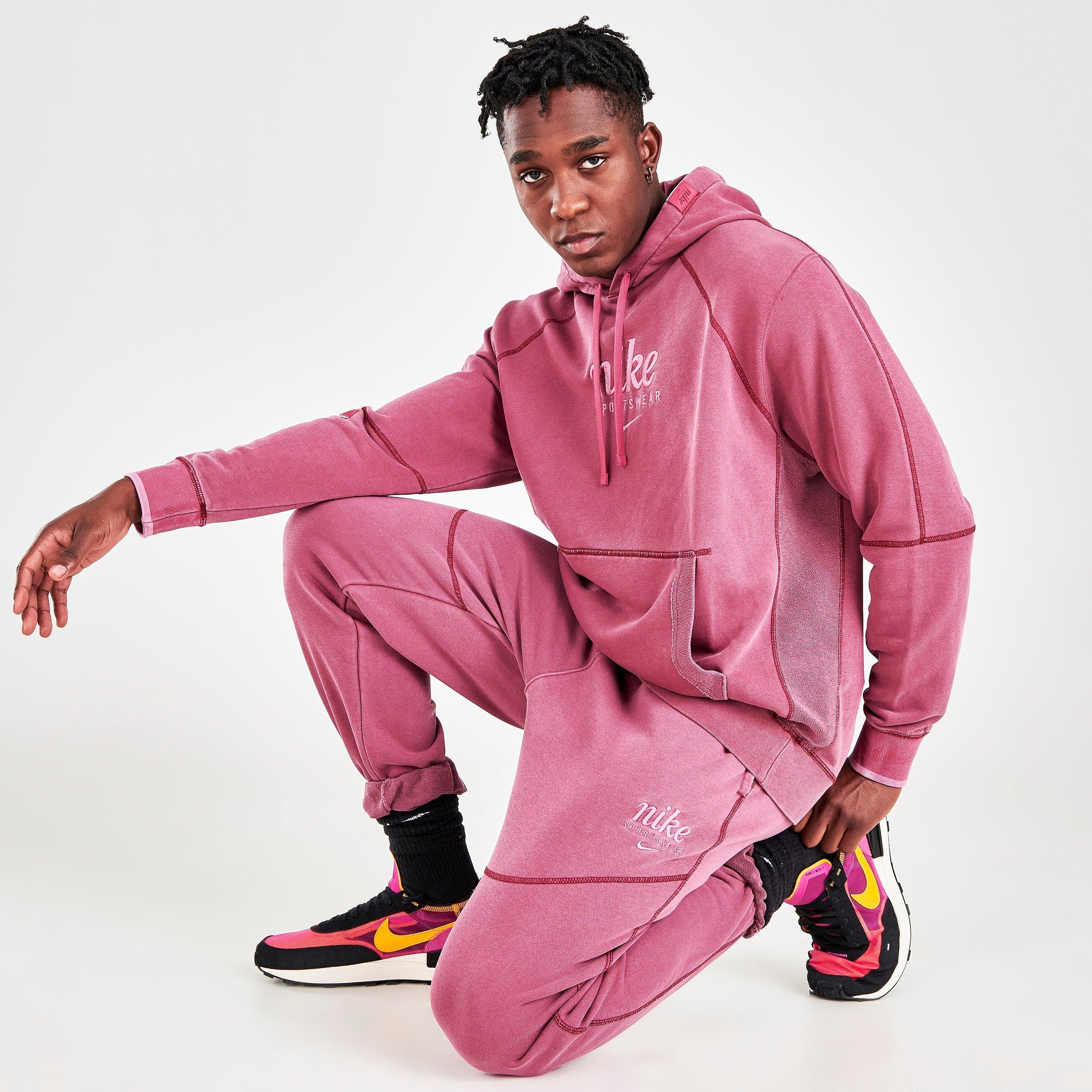 Pink nike outlet tracksuit men