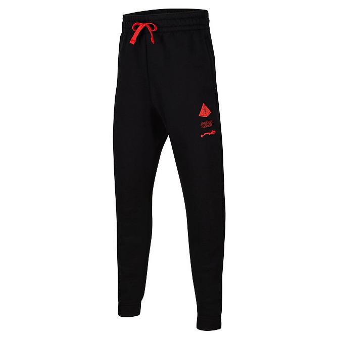 Front view of Boys' Nike Kyrie Jogger Pants in Black/Chile Red Click to zoom