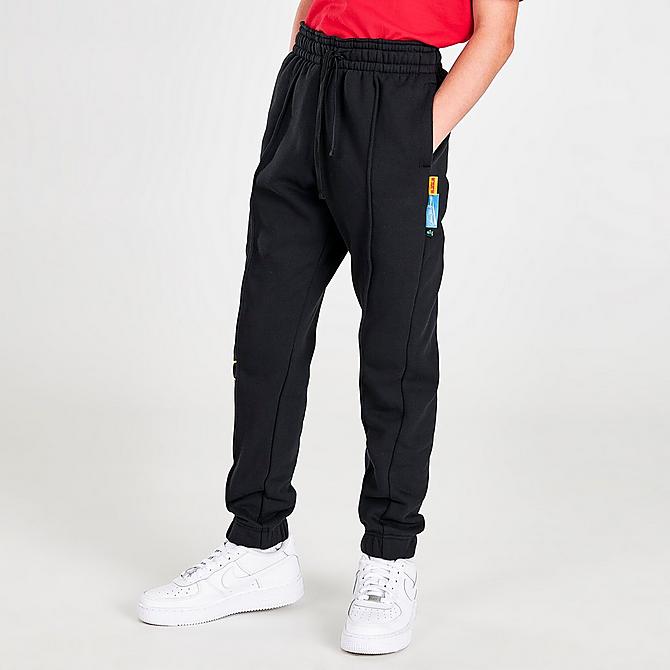 Back Left view of Boys' Nike LeBron Jogger Pants in Black Click to zoom