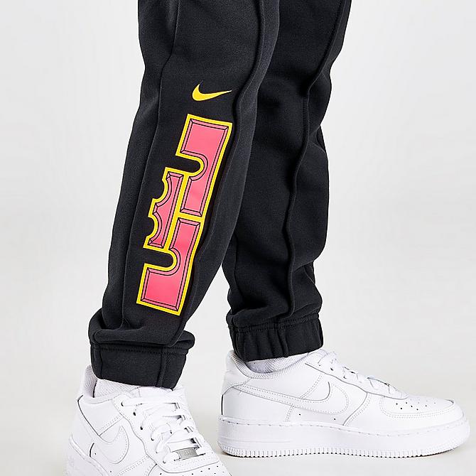 On Model 6 view of Boys' Nike LeBron Jogger Pants in Black Click to zoom