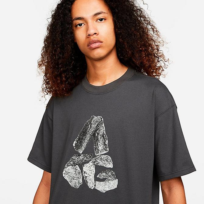 Back Right view of Men's Nike ACG Monolithic Graphic Print Short-Sleeve T-Shirt in Anthracite Click to zoom