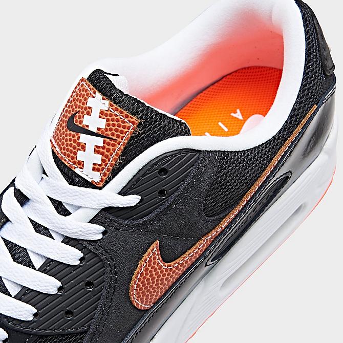 Front view of Men's Nike Air Max 90 Football Casual Shoes in Black/Multi-Color/White/Hyper Crimson Click to zoom