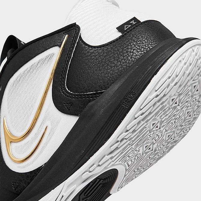 Front view of Nike Kyrie 5 Low Basketball Shoes in White/Metallic Gold/Black Click to zoom