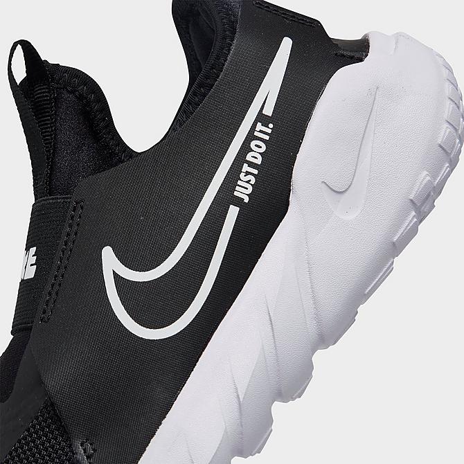 Front view of Big Kids' Nike Flex Runner 2 Running Shoes in Black/White/Photo Blue/University Gold Click to zoom
