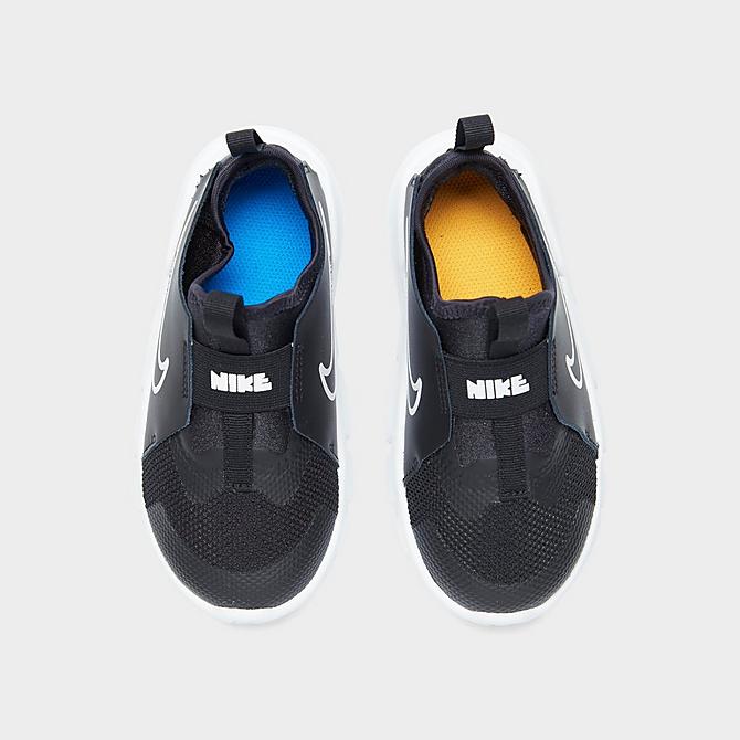 Back view of Kids' Toddler Nike Flex Runner 2 Running Shoes in Black/Photo Blue/University Gold/White Click to zoom