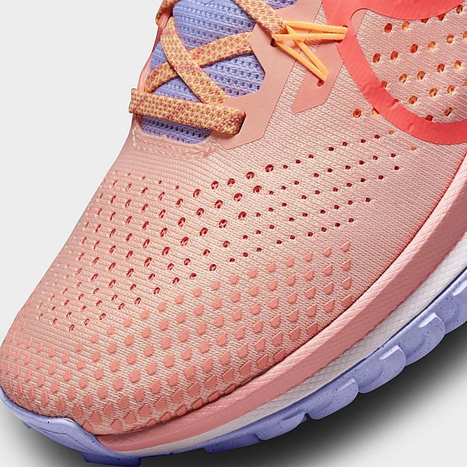 Front view of Women's Nike React Pegasus Trail 4 Trail Running Shoes in Arctic Orange/Magic Ember/Light Madder Root/Purple Pulse/Melon Tint/Venice Click to zoom