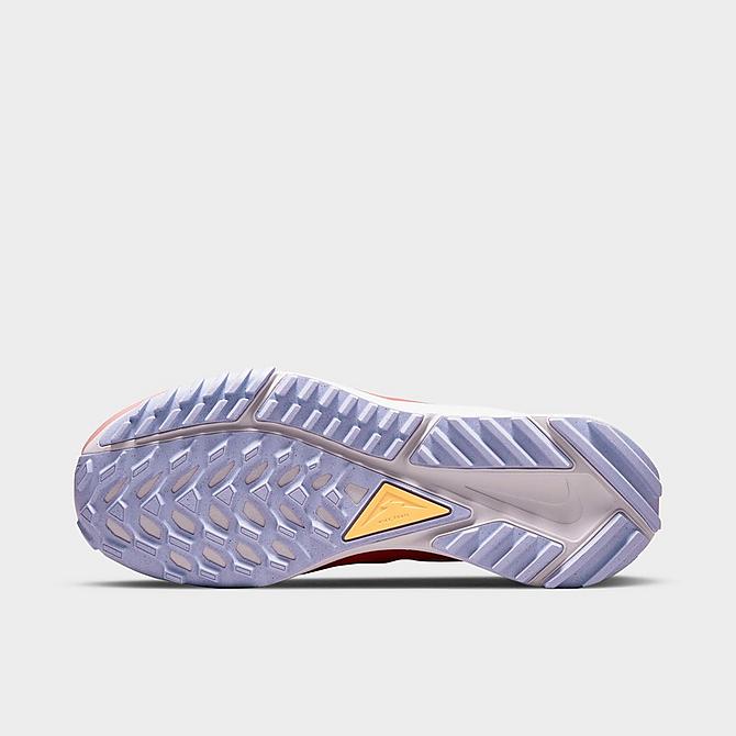 Bottom view of Women's Nike React Pegasus Trail 4 Trail Running Shoes in Arctic Orange/Magic Ember/Light Madder Root/Purple Pulse/Melon Tint/Venice Click to zoom