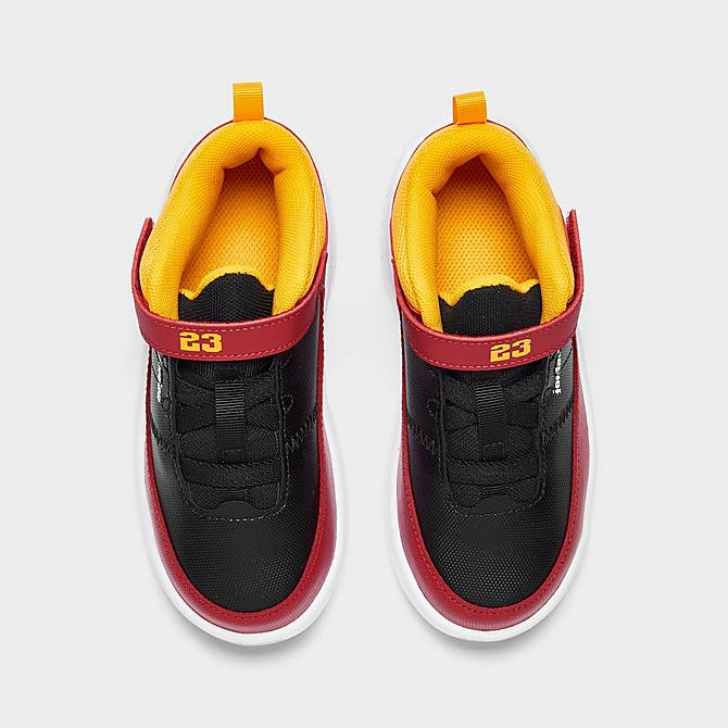 Back view of Kids' Toddler Jordan Max Aura 3 SE Basketball Shoes in Gym Red/Black/University Gold Click to zoom