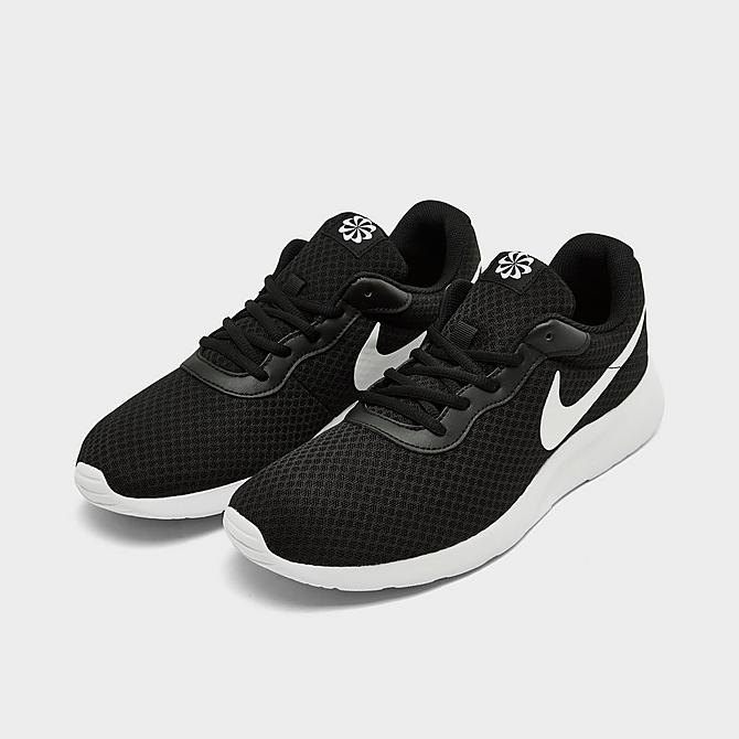 Three Quarter view of Men's Nike Tanjun Casual Shoes in Black/White Click to zoom