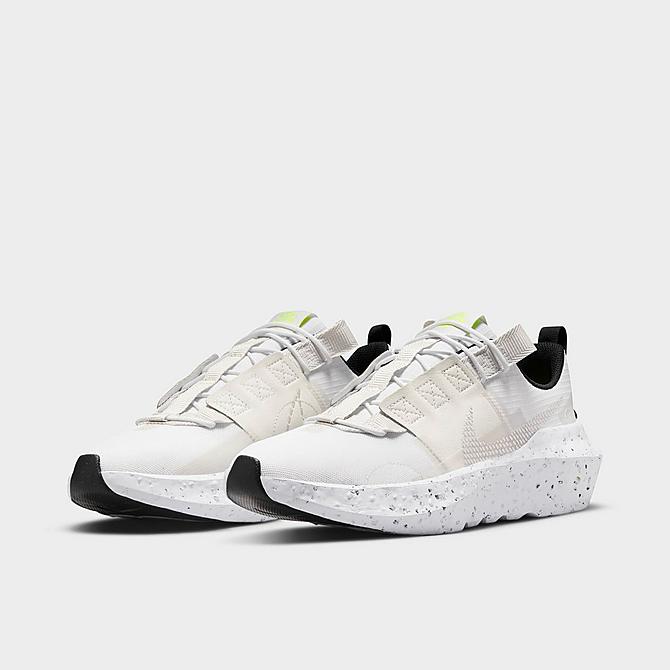 Three Quarter view of Men's Nike Crater Impact SE Casual Shoes in White/Sail/Volt/Light Bone Click to zoom