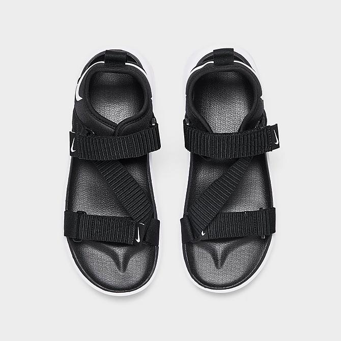 Back view of Women's Nike Vista Casual Sandals in Black/Black/White Click to zoom
