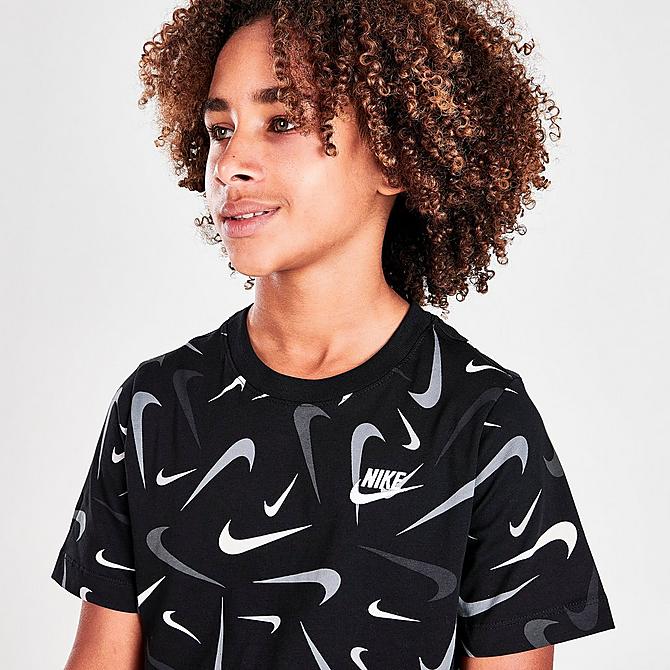 On Model 6 view of Boys' Nike Allover Print Swooshfetti T-Shirt Click to zoom