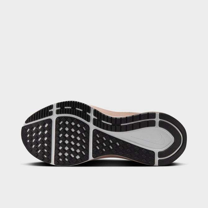 Bottom view of Women's Nike Air Zoom Structure 25 Running Shoes in Summit White/Black/Mink Brown/Varsity Maize Click to zoom