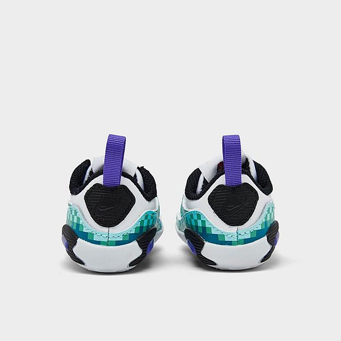 Left view of Infant Nike Max 90 Crib SE Crib Booties in White/Black/Psychic Purple/Washed Teal Click to zoom
