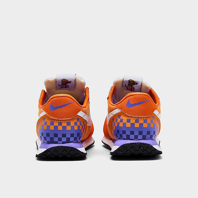Left view of Kids’ Toddler Nike Waffle Trainer 2 SE Casual Shoes in Kumquat/White/Psychic Purple/Court Purple Click to zoom