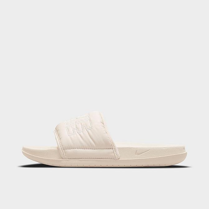 Right view of Women's Nike OffCourt SE Luxury Slide Sandals in Light Orewood Brown/Light Orewood Brown/Aura Click to zoom