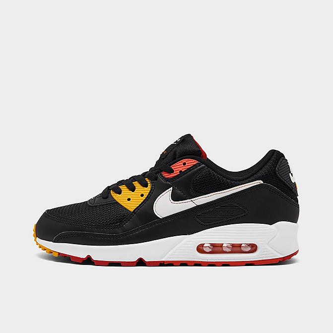 Right view of Men's Nike Air Max 90 Casual Shoes in Black/Cosmic Clay/Kumquat/White Click to zoom