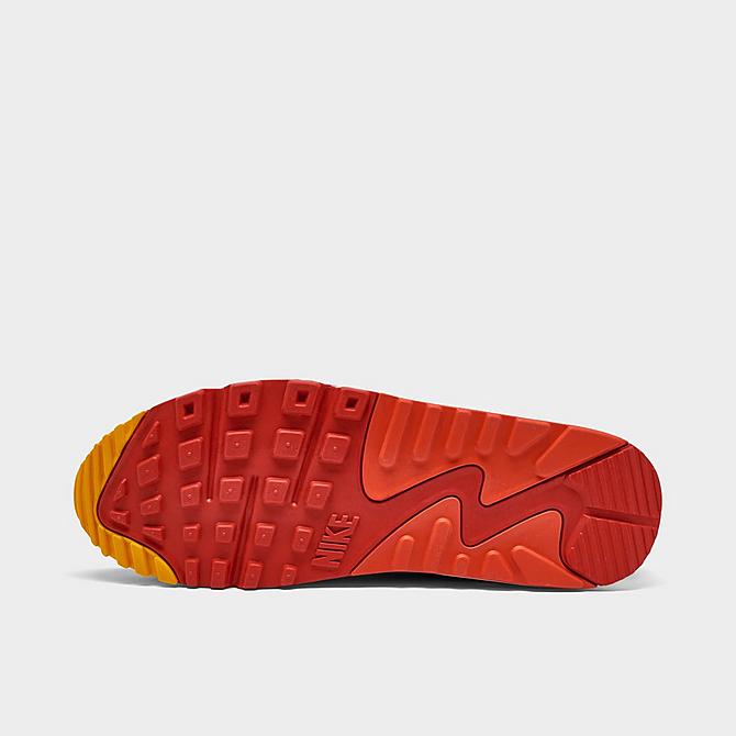 Bottom view of Men's Nike Air Max 90 Casual Shoes in Black/Cosmic Clay/Kumquat/White Click to zoom