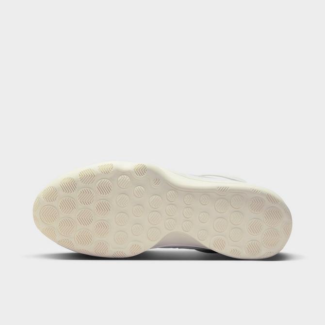Bottom view of Nike G.T. Hustle 2 Basketball Shoes in White/Sail/Safety Orange/White Click to zoom