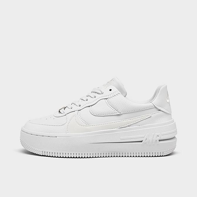 Right view of Women's Nike Air Force 1 PLT.AF.ORM Casual Shoes in White/Summit White/White/White Click to zoom