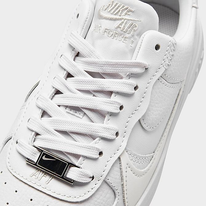 Front view of Women's Nike Air Force 1 PLT.AF.ORM Casual Shoes in White/Summit White/White/White Click to zoom