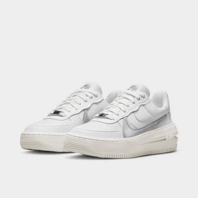 Buy Wmns Air Force 1 PLT.AF.ORM LV8 'White Metallic Silver
