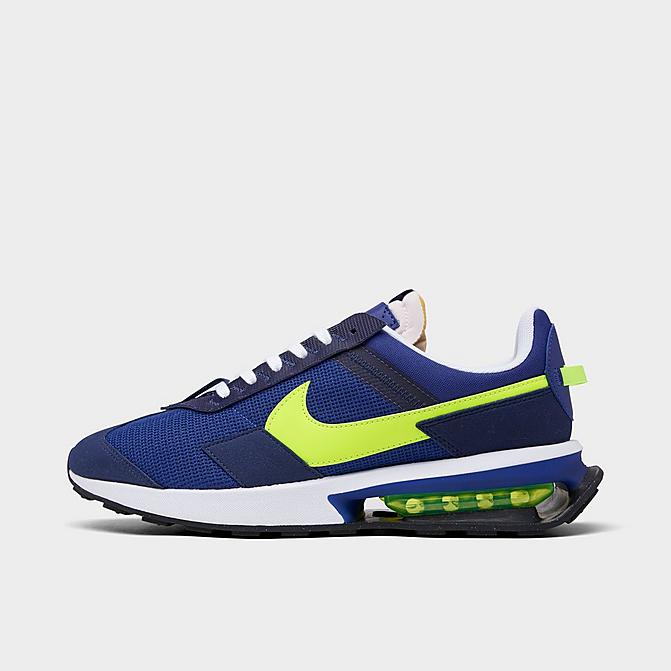 Right view of Men's Nike Air Max Pre-Day Casual Shoes in Deep Royal Blue/Volt/Midnight Navy/White Click to zoom