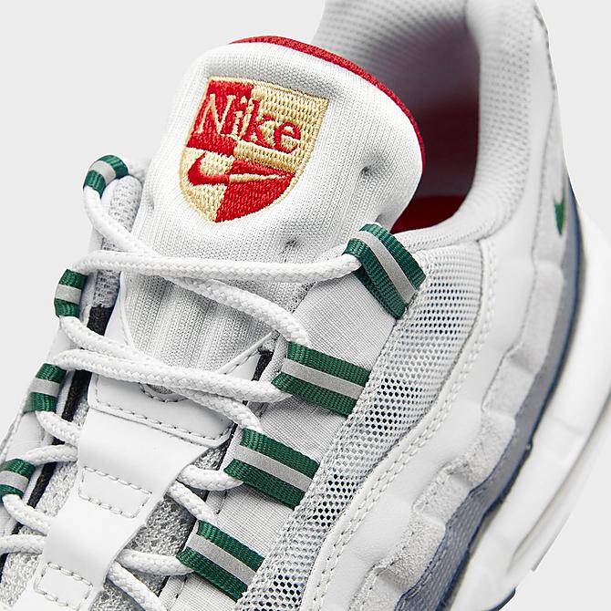 Front view of Men's Nike Air Max 95 Casual Shoes in Pure Platinum/Gorge Green Click to zoom