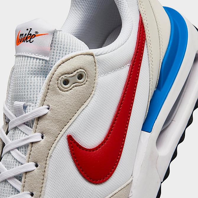 Front view of Men's Nike Air Max Dawn Next Nature Casual Shoes in White/Photo Blue/Black/Red Click to zoom